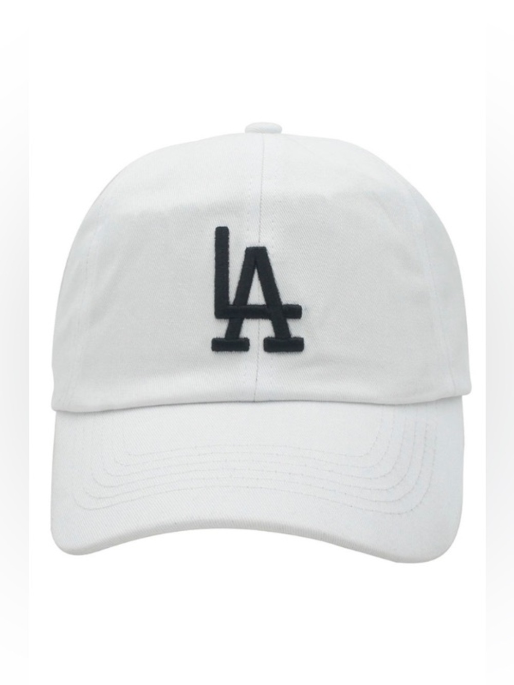 LA Canvas Cap White with Black 'LA' Logo Los Angeles Dodgers Hat